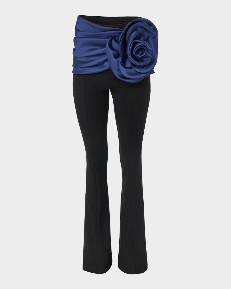 Draped Flower Bootcut Pants